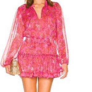 MISA Los Angeles Pink Floral Mini Dress